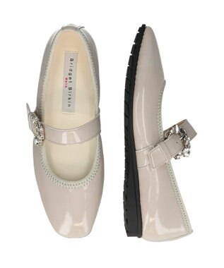 Bridget Birkin ＜3E＞【Bridget Birkin Walk】ビジューメリージェーンパンプス グレーエナメル