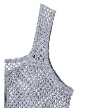 CRAFT STANDARD BOUTIQUE 配色メッシュニットビスチェ Grayish Blue