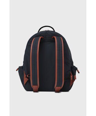 DAKS 軽量ナイロン×レザー ハウスチェックディテール PC収納バックパック ネイビー