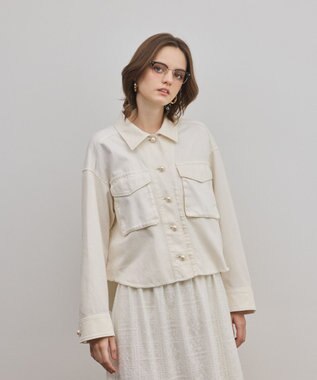 GRACE CONTINENTAL パール釦ピグメントシャツ