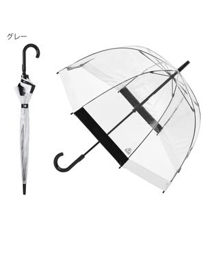 MOONBAT 【雑誌掲載／non・no】フルトン (FULTON) Birdcage ワンポイントロゴ 長傘 透明傘 ホワイト×ブラック