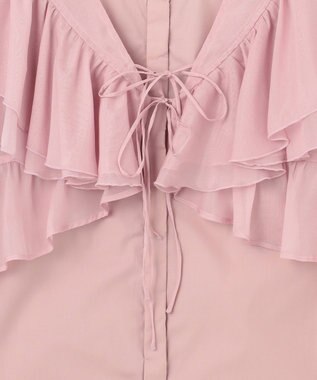 Feroux 【2WAY】フリルコンビ ブラウス ピンク系