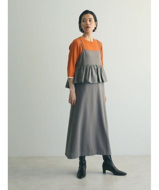 Green Parks armonia.ペプラムキャミワンピース Gray