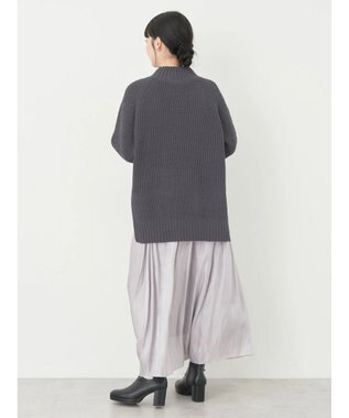 earth music&ecology マットベロアモールチュニック Dark Gray