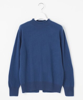 J.PRESS LADIES S 【洗える】CASHMERE BLEND スタンドカラー ニット ブルー系