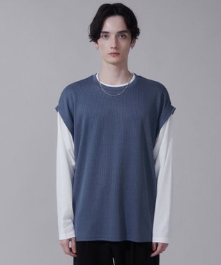 WEGO フェイクレイヤードベストT（LS） ネイビー