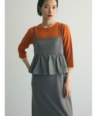 Green Parks armonia.ペプラムキャミワンピース Gray