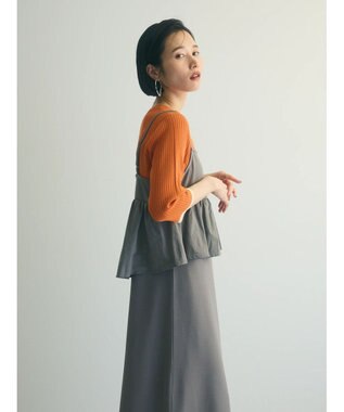 Green Parks armonia.ペプラムキャミワンピース Gray