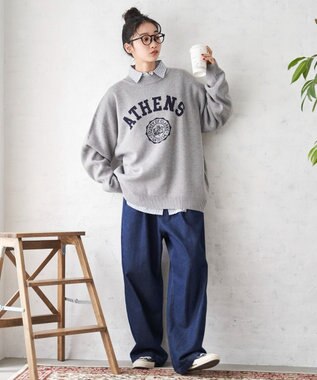 WEGO オーバーフィットジャガードプルオーバー 柄1