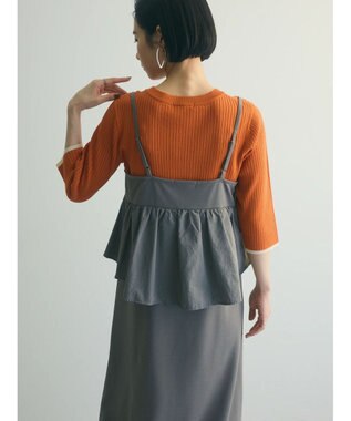 Green Parks armonia.ペプラムキャミワンピース Gray