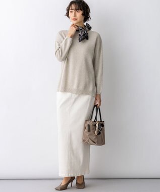 23区 23区DENIM Iライン デニムスカート ホワイト系