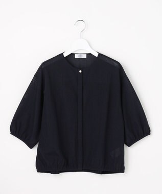 J.PRESS LADIES 【冷房対策に】シアードライトリコット クルーネック カーディガン ネイビー系