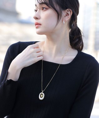 Tiaclasse 【安田美沙子さん着用・2way】オーバルパールロングネックレス ゴールド