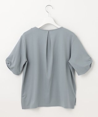 J.PRESS LADIES 【接触冷感・UVケア】コンパクトコットンスムース ツイストスリーブ カットソー スモーキーグリーン系