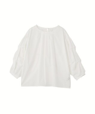 Green Parks イージーケア袖タックブラウス