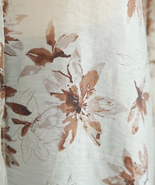 earth music&ecology 花柄シアーシャツ Brown