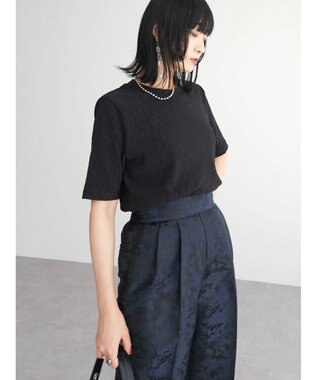 Green Parks BEST PRICE  ５分袖プリーツ加工プルオーバー Black