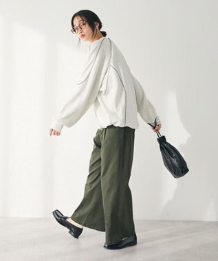 CRAFT STANDARD BOUTIQUE 刺繍入ツイルパンツ Khaki