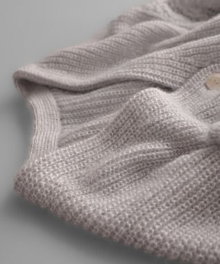 muuc 〈高品質シルク＆アンゴラモヘア〉模様編み ボリューム袖 カーディガン ベージュ