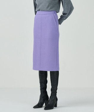 GRACE CONTINENTAL ウールペンシルスカート パープル