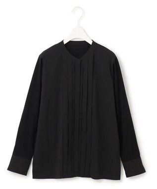 ICB 【洗える】 タイプライタージャージーコンビ ブラウス ブラック系