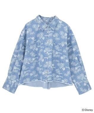 Green Parks ミッキー＆フレンズ／花柄デニムシャツ Light Indigo