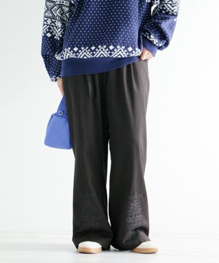 CRAFT STANDARD BOUTIQUE 刺繍入ツイルパンツ Black