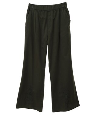 CRAFT STANDARD BOUTIQUE 刺繍入ツイルパンツ Black