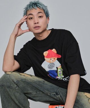WEGO 【ユニセックス着用ITEM/MLサイズ展開】別注VISIONベアグラフィックT（SS） ブラック