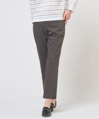 J.PRESS LADIES 【WEB限定カラーあり】セルロースリネンストレッチ テーパード パンツ スレート系