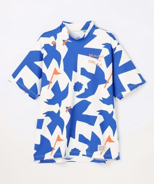 PW CIRCULUS 【MEN】ＤＯＶＥ柄モックネック ゴルフ スカイブルー系5