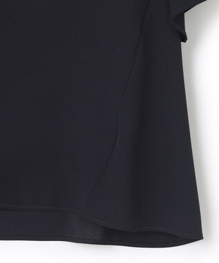 23区 【洗える】バックサテンアムンゼン ネックステッチ ブラウス ネイビー系