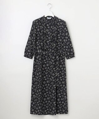 J.PRESS LADIES L 【WEB限定カラーあり・洗える】ラインフラワープリント ワンピース ネイビー系