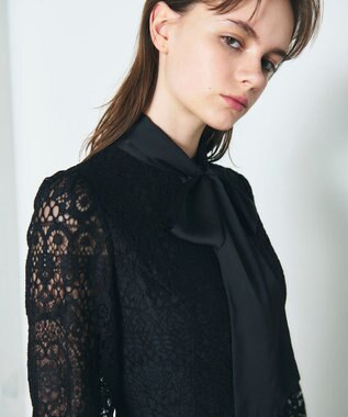 GRACE CONTINENTAL レースボウタイワンピース ブラック