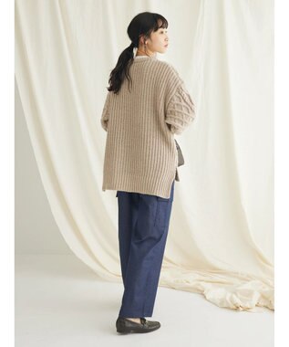 CRAFT STANDARD BOUTIQUE ブラッシングケーブルニット Gray Beige