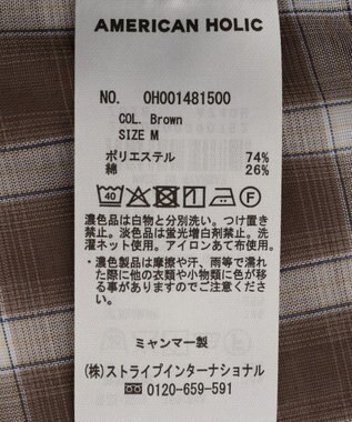 AMERICAN HOLIC シアーチェックシャツ Light Beige