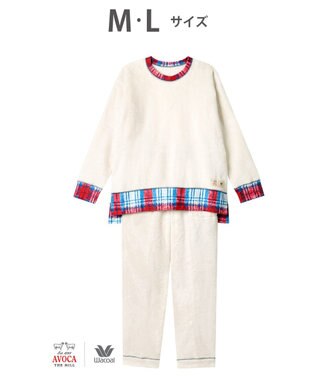 WACOAL パジャマ 【AVOCA×ワコール】 長袖 長ズボン あったか レディース BDW749 /ワコール アイボリー