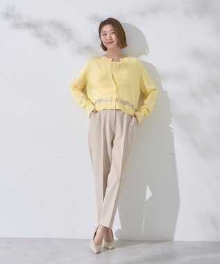 YECCA VECCA シアーMIXカーディガン Off White