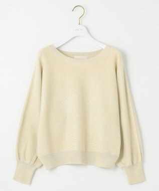 ANY SIS 【洗える】パフスリーブラメ ニット イエロー