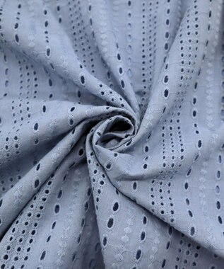 Tiaclasse L 【洗える】カットレースチュニックブラウス ブルー