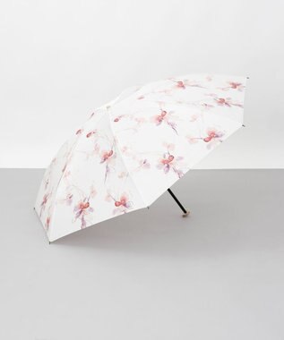 AURORA 【 JILL STUART（ジル スチュアート）】グラデーションフラワープリント雨傘（折りたたみ傘） レッド