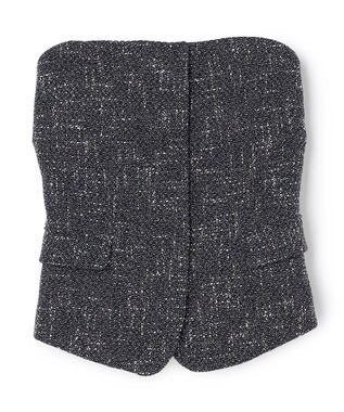 BEIGE， TRIPHANE / バックニットツイードビスチェ Navy Mix