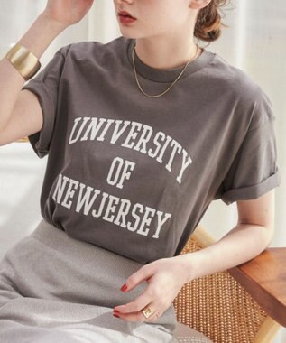 WEGO 【ANGIE VINTAGE】カレッジロゴプリントTee グレーその他