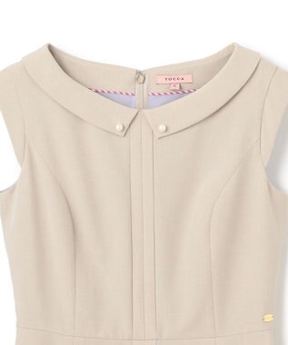 TOCCA 【消臭・吸水速乾・洗える】SUMMER ENTRANCE 襟付きドレス ベージュ系