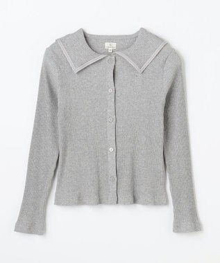 組曲 KIDS 【150-160㎝】セーラーカラー リブトップス グレー