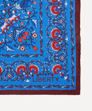 LIBERTY. ロデン シルクツイル スカーフ 45 ブルー