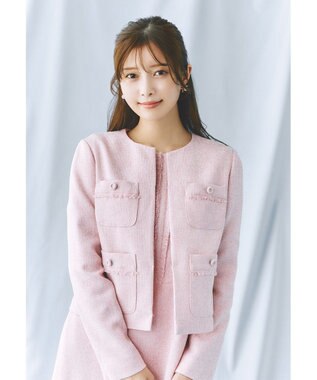 TOCCA 【洗える・消臭】MIST TWEED ドレス ピンク系5