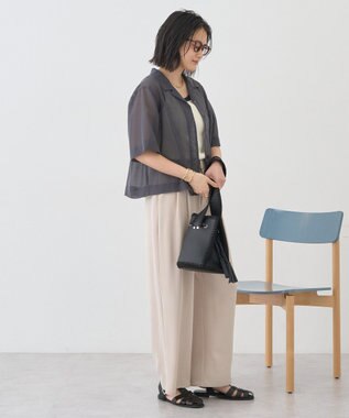 AMERICAN HOLIC シアーショート丈開襟シャツ Charcoal Gray