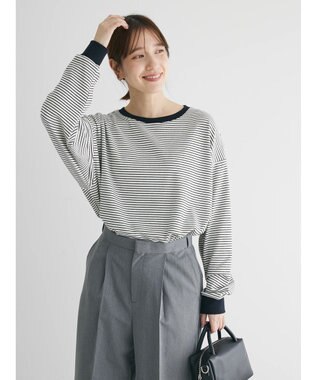 Green Parks マシュマロタッチボーダープルオーバー Off White