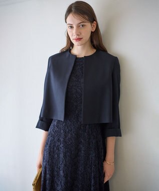 23区 S 【APPLAUDIR】バックサテンジョーゼット ジャケット ネイビー系